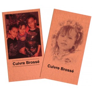 plaque alu teint&eacute; cuivre bross&eacute;