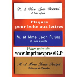 plaques pour porte / boite aux lettres / coupe...
