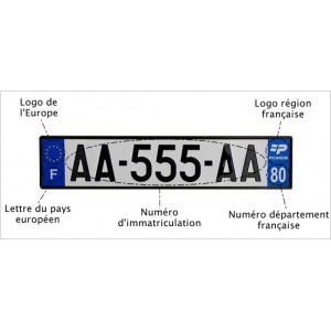 plaque auto dept 02, 80, 59